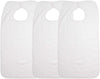 Linteum Textile (18x34 in, White) Soft Terry ADULT BIBS with Velcro-Type Closure