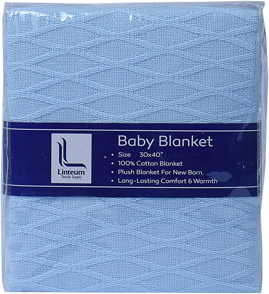 Linteum Textile (30x40 in) Toddler Baby NAP Blanket, Extra Soft 100% Cotton, Cozy & Warm, Perfect for Cuddling, Sleeping