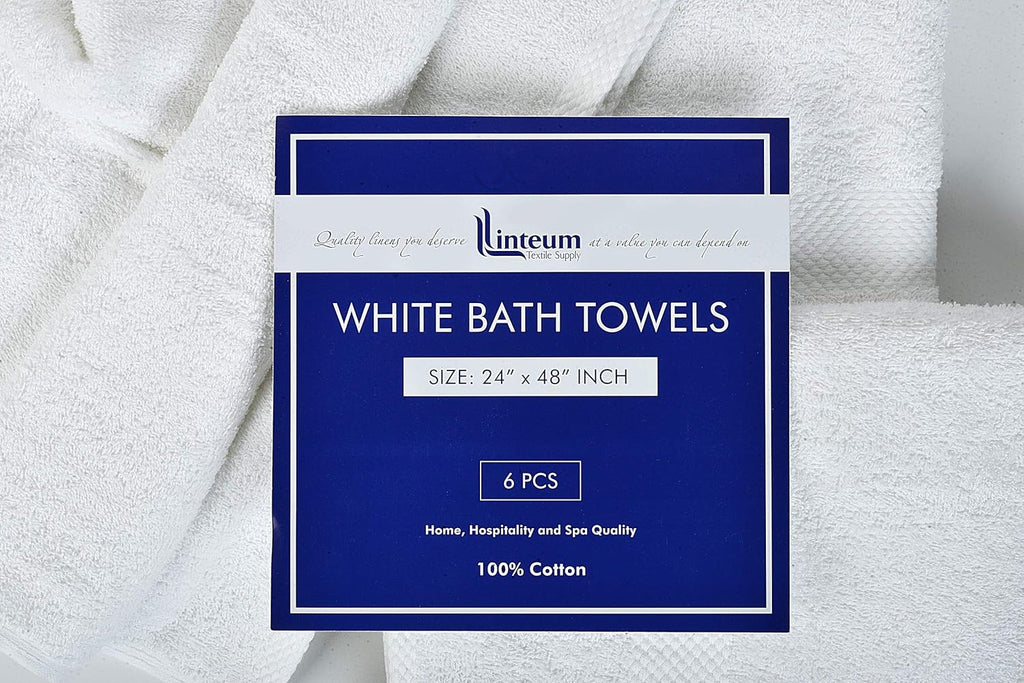 Linteum Textile Supply Luxury Bath Towels Highly Absorbent Quick Drying Towels with 100% Ring-Spun Cotton Material for Home, Hotel, Spa, & Gym (24x48 inches)