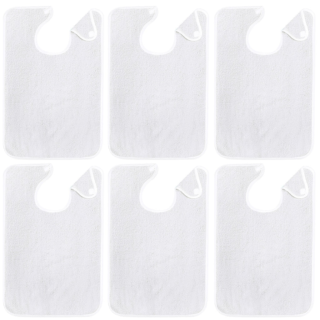 Linteum Textile (18x30 inches) 100% Cotton Premium Adult Bibs for Eating - Unisex Terry Bib for Elderly Men Women, Washable & Absorbent - Easy to Clean