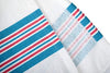 Linteum Textile 30x40 in Receiving Hospital Baby Blankets, 100% Cotton, Classic White w/Blue & Pink Stripes