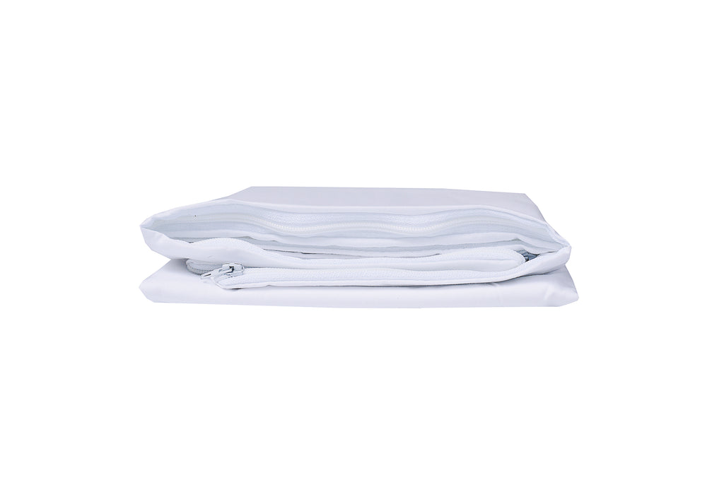 Linteum Textile Supply White Pillow Cover Zippered Pillow Protector with 55% Cotton 45% Polyester