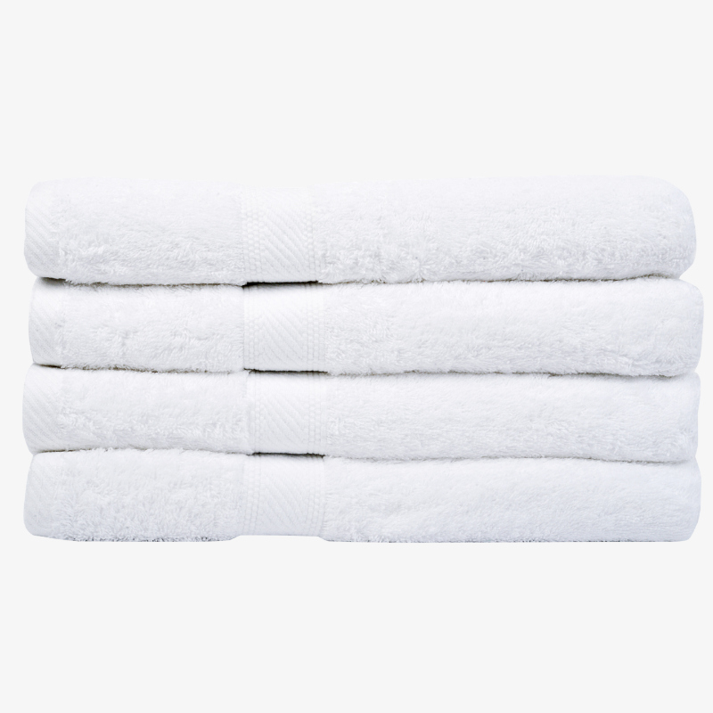 White Classic Luxury Bath Towels - Cotton Hotel spa Towel 27x54 4-Pack  Beige 