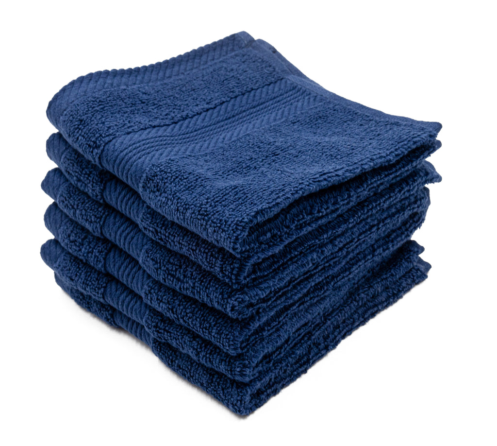 Luxurious Washcloths – Set of 12 – Size 13” x 13” – Thick Loop Pile  Washcloth – Absorbent and Soft 100% Ring-Spun Cotton Wash Cloth – Lint Free  Face