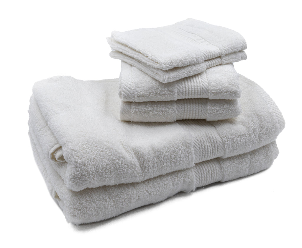 Luxury Towel Set, White, Washcloth (2-Pack)