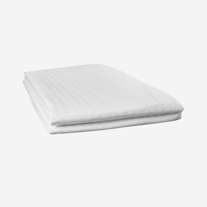 Blended White Striped Fitted Sheets, 250 Thread Count | 1-Pack