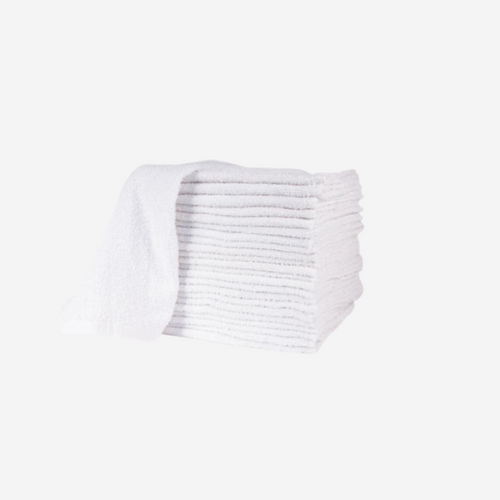 Linteum Textile White Ribbed Bar Mops, Cleaning, Absorbent Towels for Home - 12 Pack, 16x19 Inches, Size: 16 x 19