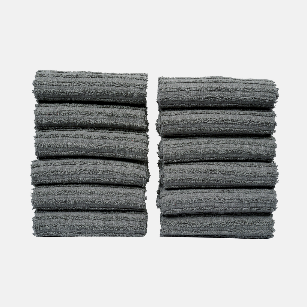 16x19 White Ribbed Bar Mop Towels, 30oz